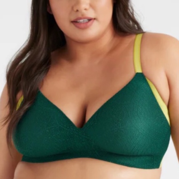 Knix Knixy Lace Wingwoman Contour Bra Sz 8 in Emerald - Picture 1 of 7